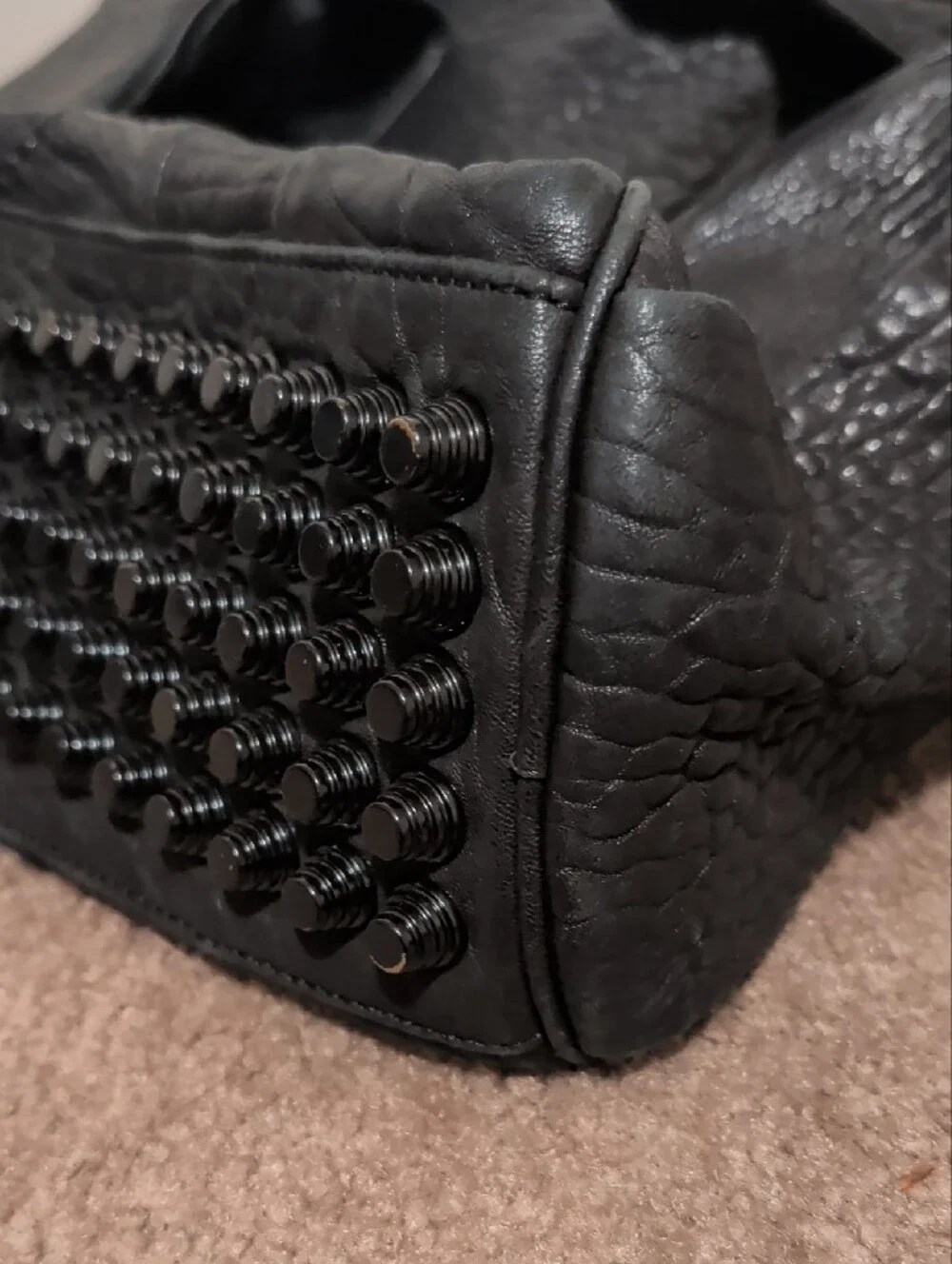 Alexander Wang Black Men's Textured Leather Carry Bag